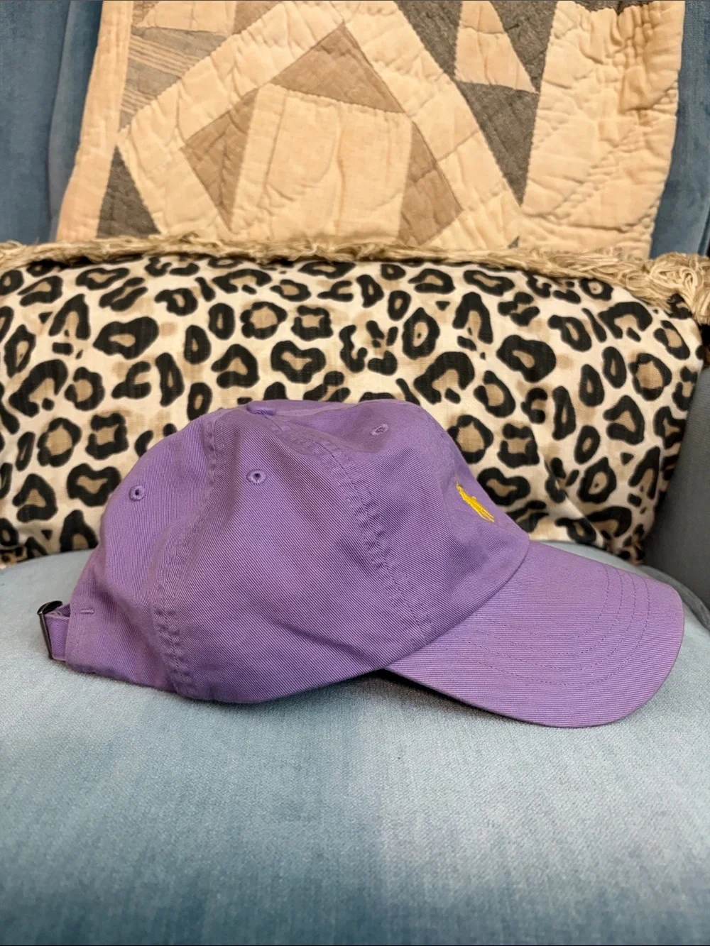 Polo by Ralph Lauren Women’s Purple Cap with Yellow Polo Pony